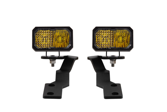 2016-2021 3rd Gen Tacoma Stage Series 2in LED Ditch Light Kit, Sport Yellow Combo