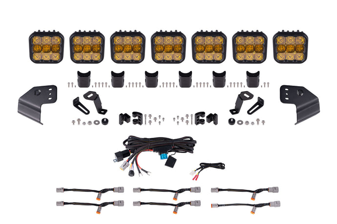 2021+ 6th Gen Bronco SS5 Pro CrossLink Windshield Yellow Combo Lightbar Kit