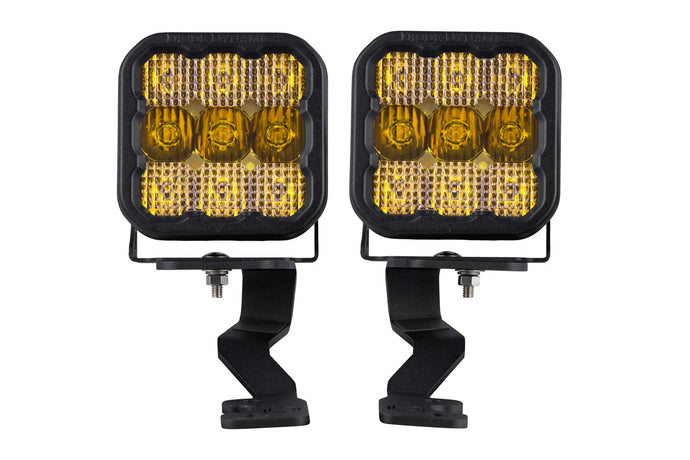 2022+ 3rd Gen Tundra Stage Series Ditch Light Kit SS5 Sport Diode Dymanics Yellow Combo