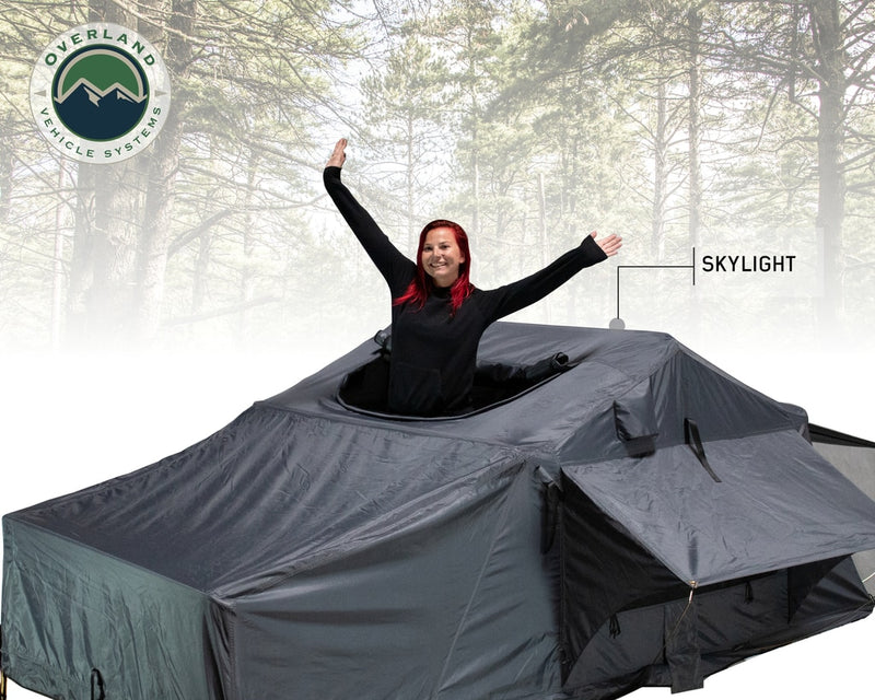 Load image into Gallery viewer, Roof Top Tent 2 Person Extended Roof Top Tent Dark Gray Base With Green Rain Fly With Bonus Pack Nomadic Overland Vehicle Systems - Overland Vehicle Systems
