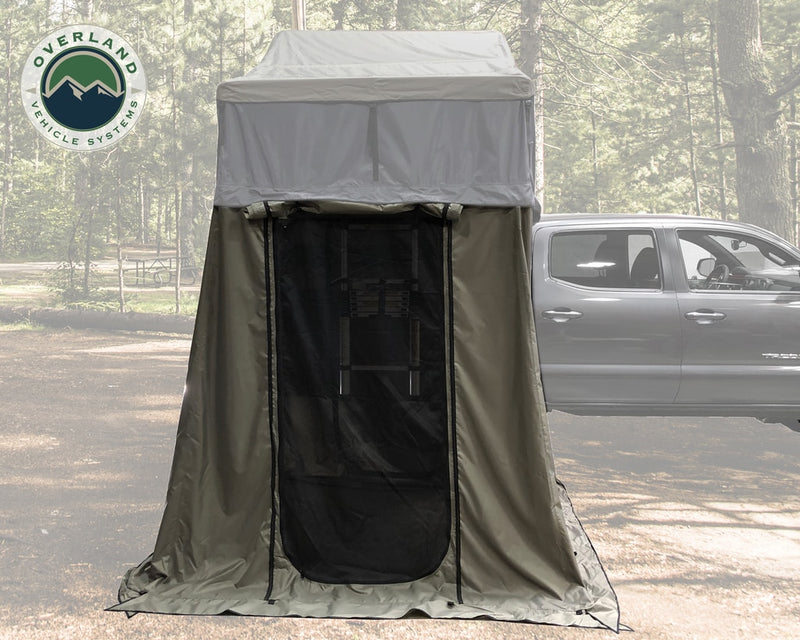 Load image into Gallery viewer, Roof Top Tent 4 Person Extended Roof Top Tent With Annex Green/Gray Nomadic Overland Vehicle Systems - Overland Vehicle Systems
