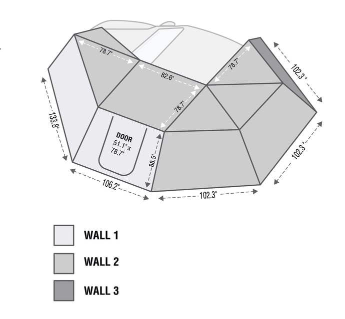 Nomadic 270 Drivers Side Awning Wall 2 Overland Vehicle Systems - Overland Vehicle Systems