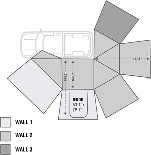 Nomadic 270 Drivers Side Awning Wall 2 Overland Vehicle Systems - Overland Vehicle Systems