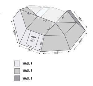 Nomadic 270 Drivers Side Awning Wall 3 Overland Vehicle Systems - Overland Vehicle Systems