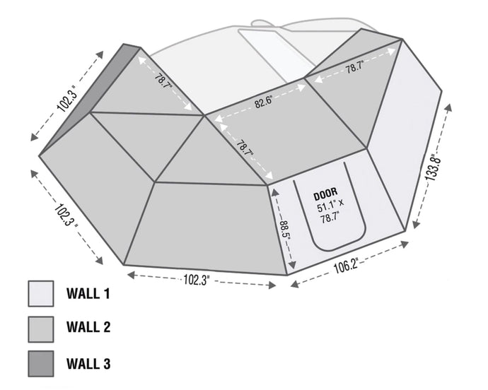 Nomadic 270 Passenger Side Awning Wall 1 Overland Vehicle Systems - Overland Vehicle Systems