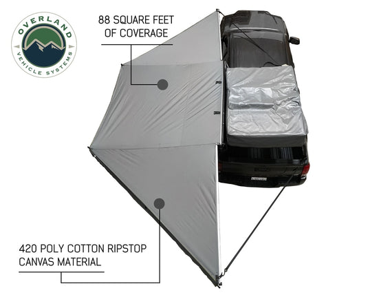 Awning 180 Degree Dark Gray Cover With Black Cover Universal Nomadic Overland Vehicle Systems - Overland Vehicle Systems