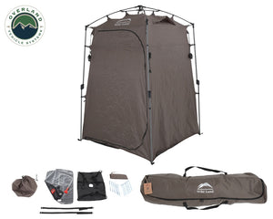 Portable Shower and Privacy Room Retractable Floor, Amenity Pouches 5x7 Foot Quick Set Up Overland Vehicle Systems - Overland Vehicle Systems