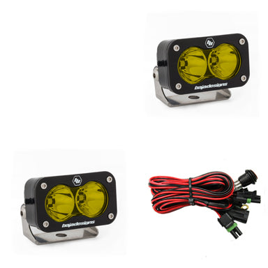 LED Light Pods Amber Lens Spot Pattern Pair S2 Pro Series Baja Designs - Baja Designs