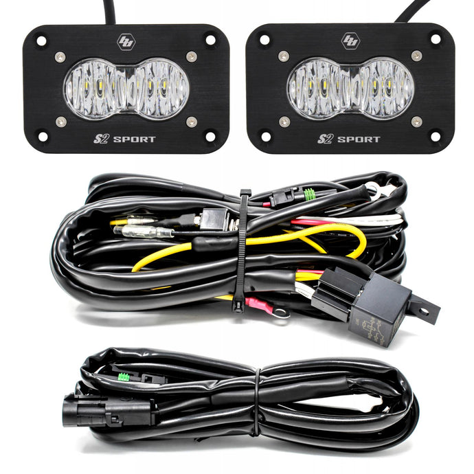 LED Work Light Clear Lens Wide Cornering Pattern Flush Mount Kit S2 Sport Baja Designs - Baja Designs